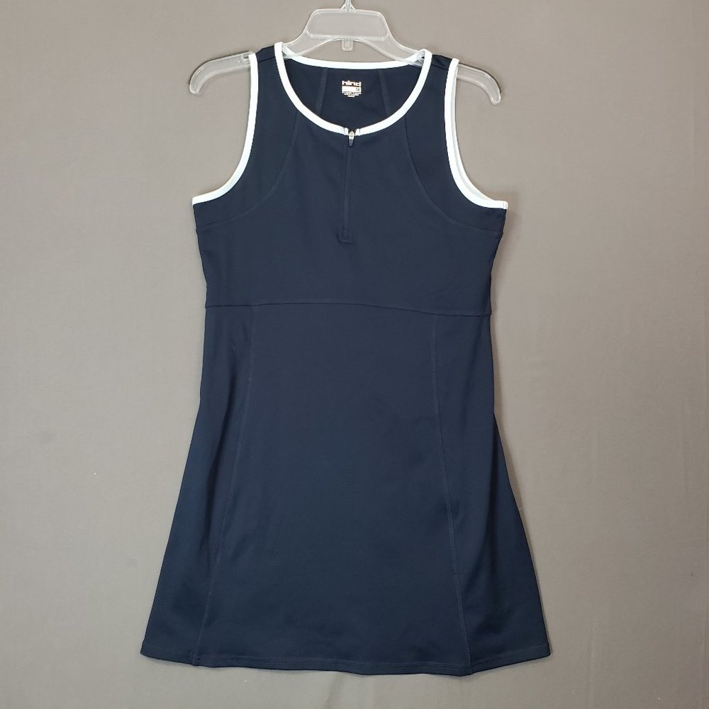 Hind Tennis/Golf/Athletic/Athleisure 1/4 zip sleeveless Dress, navy blue, Medium